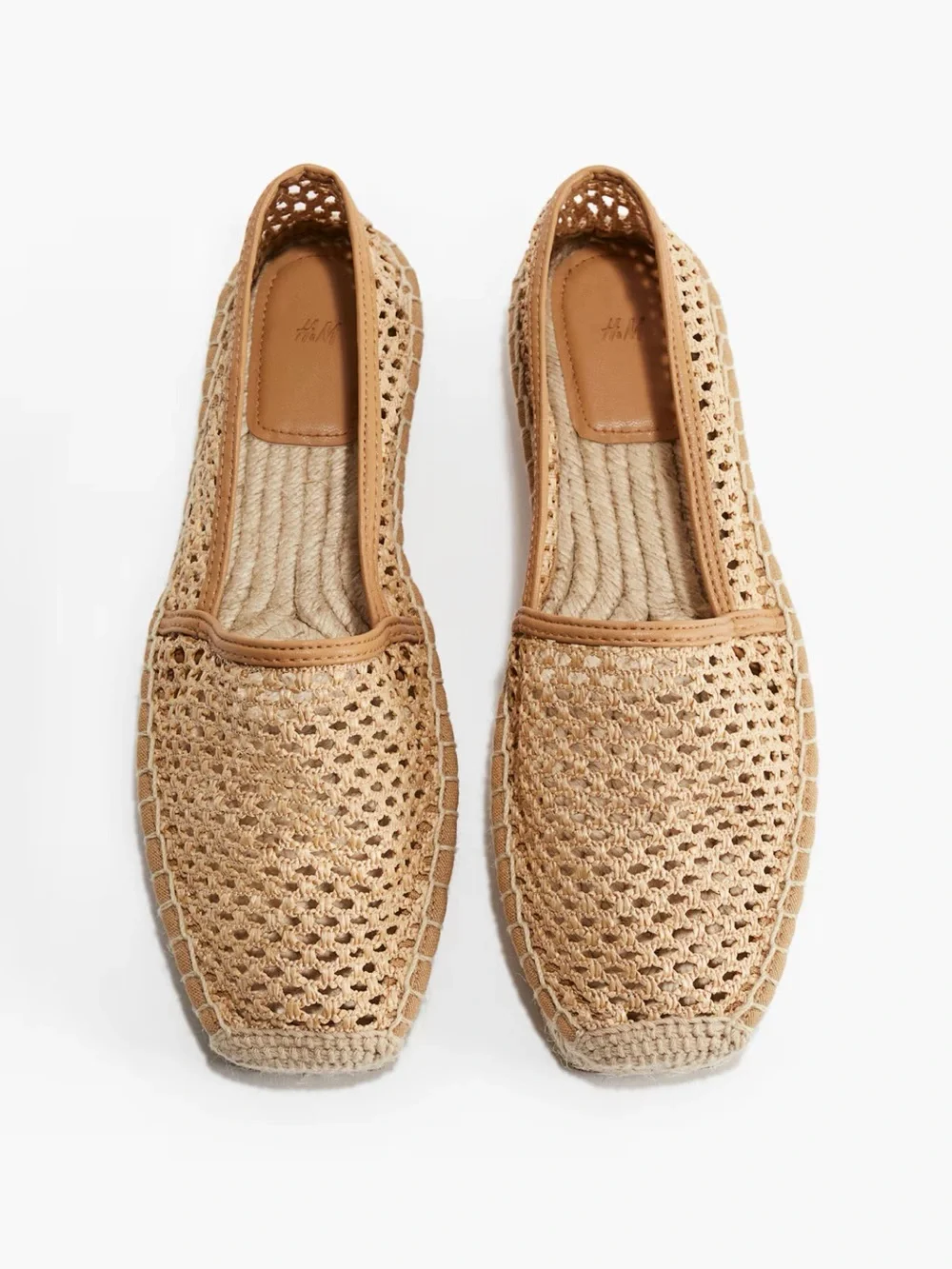 H&M Beige Woven Espadrille Slip-Ons